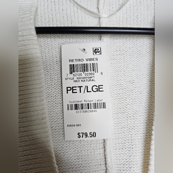 JM Collection: White Sparkling Sequin Sweater Cardigan Jacket ~NWT!! - Picture 3 of 8